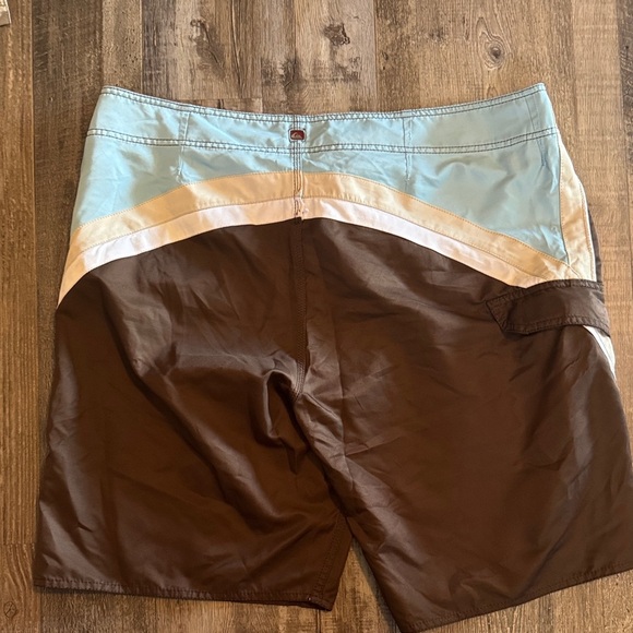 Quiksilver Brown and White Swim Shorts - Picture 5 of 5